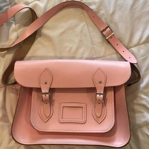13 Inch Classic Satchel in Leather - Light Pink